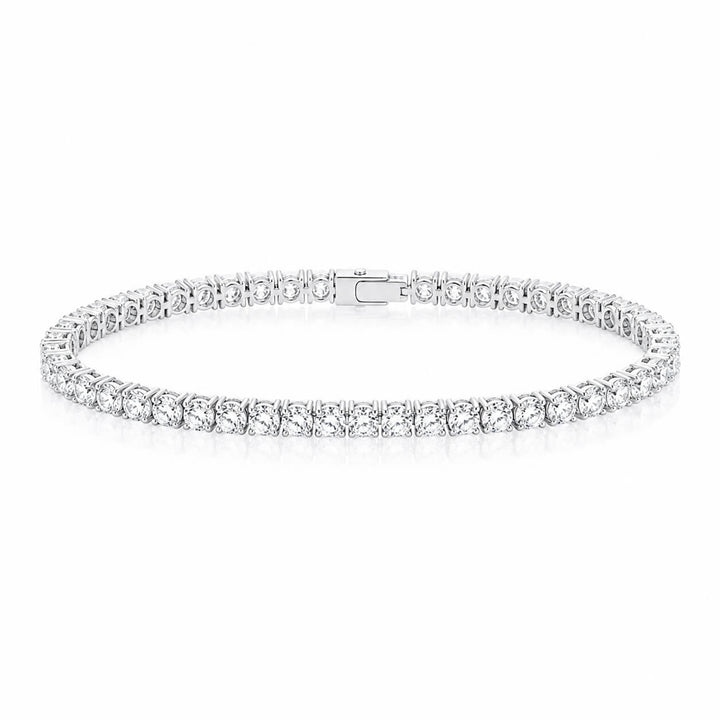 Round cut lab grown diamond tennis bracelet
