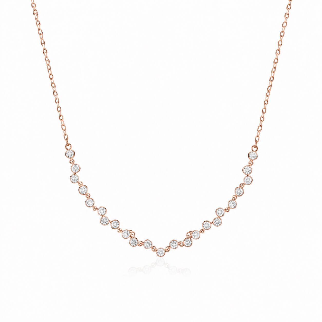 Small bubbles lab grown diamond pendant necklace