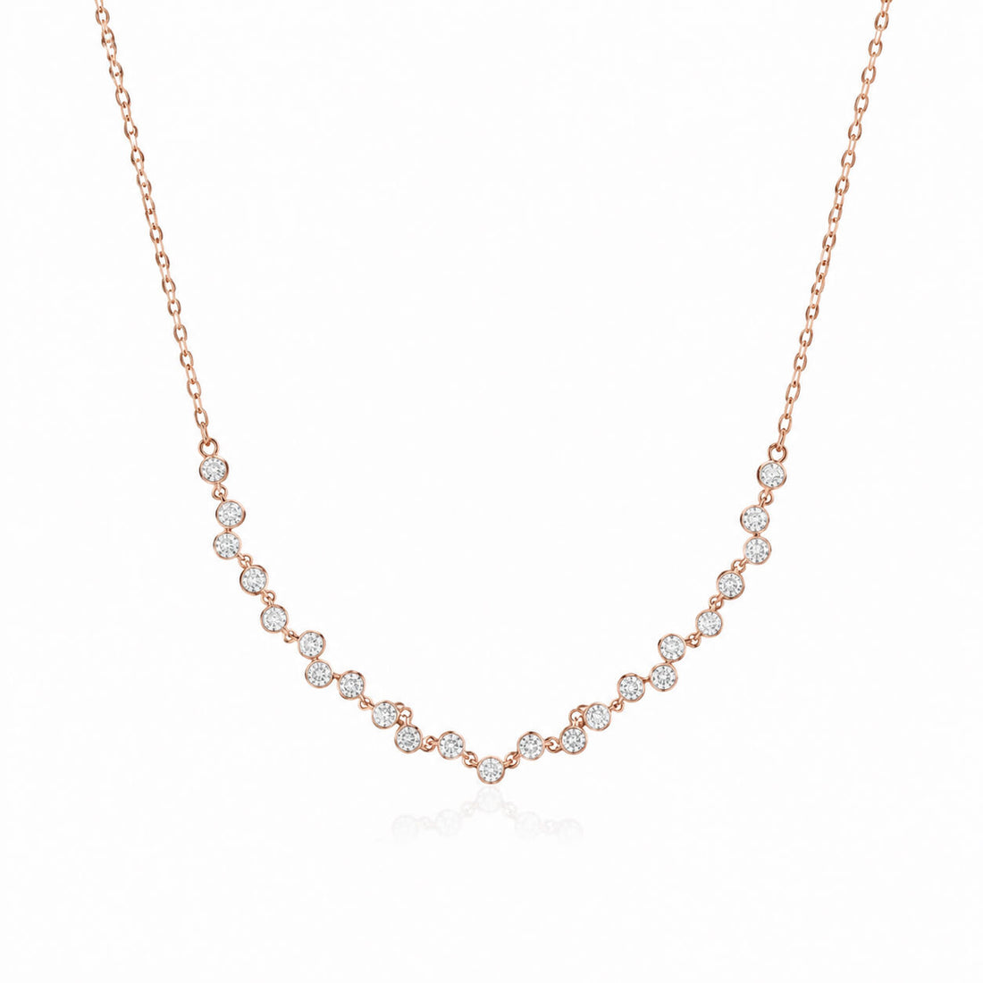 Small bubbles lab grown diamond pendant necklace