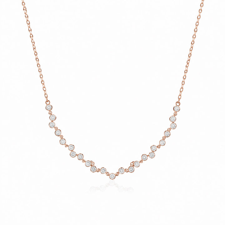 Small bubbles lab grown diamond pendant necklace