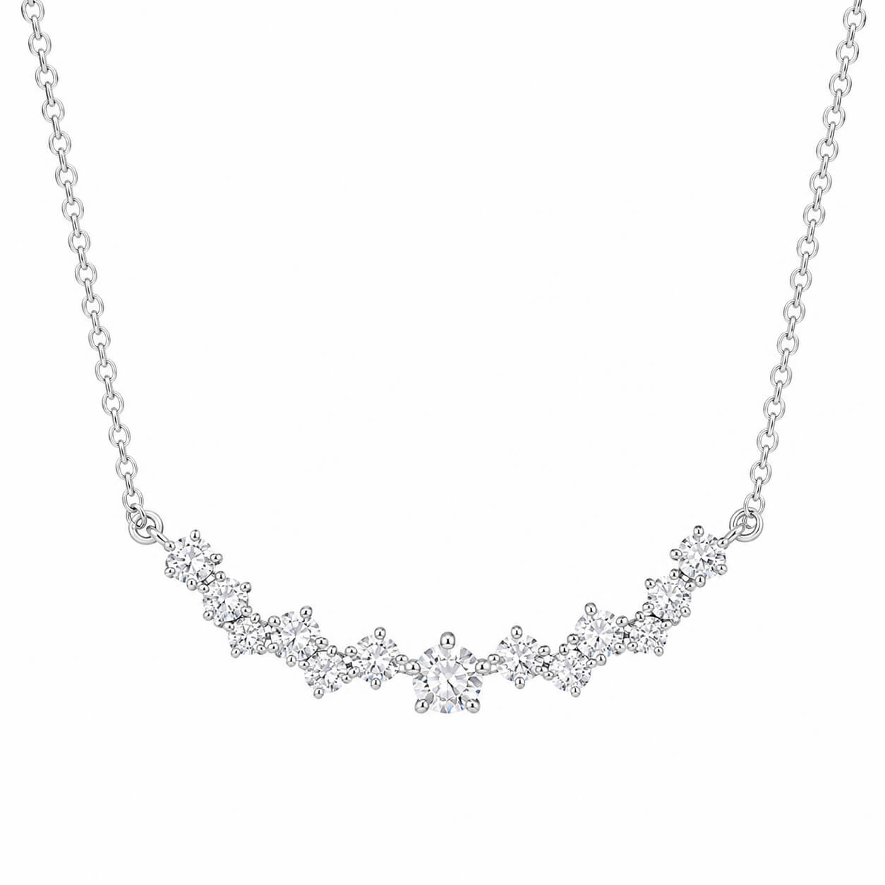 Smiling star lab grown diamond pendant necklace