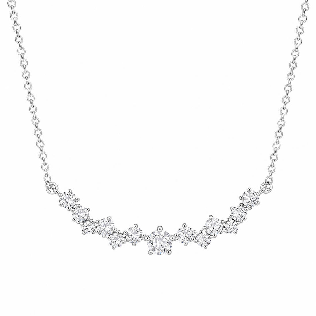 Smiling star lab grown diamond pendant necklace