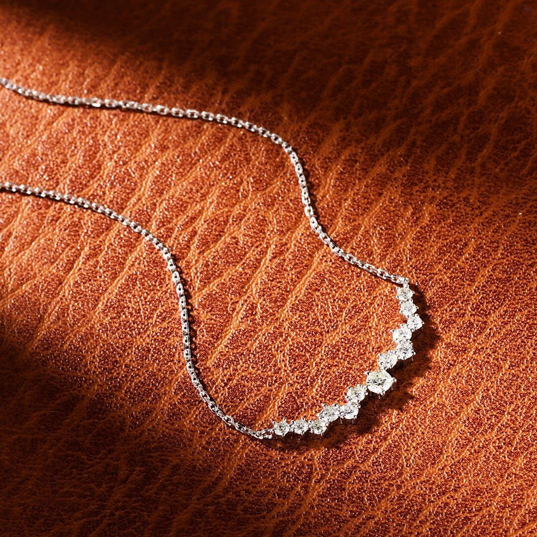 Smiling star lab grown diamond pendant necklace