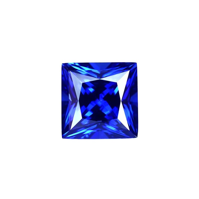 Princess Cut Lab Grown Blue Sapphire
