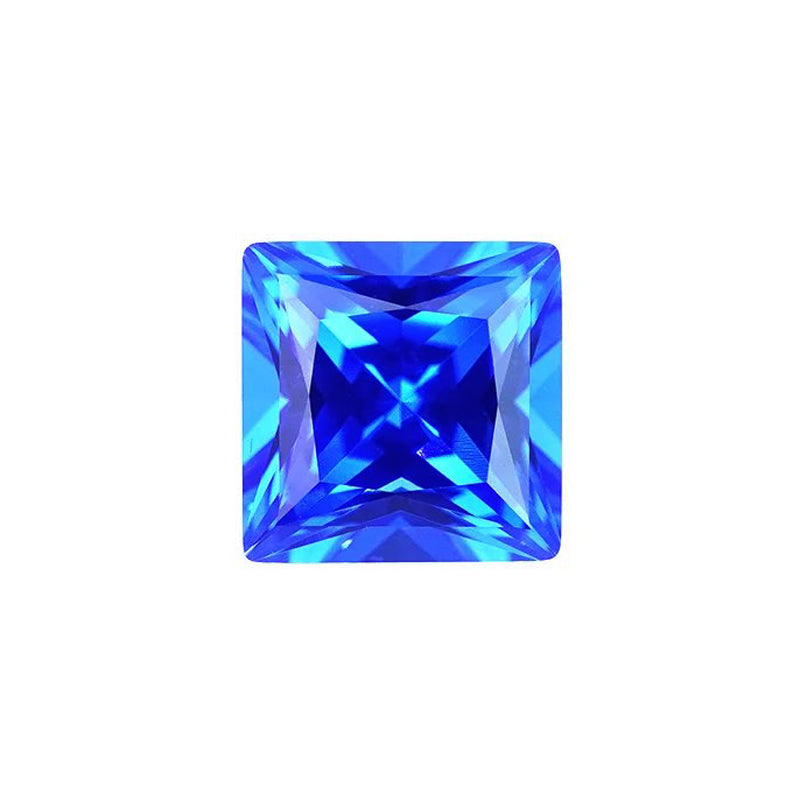 Princess Cut Lab Grown Blue Spinel