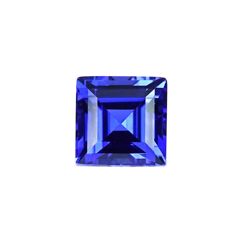 Square Step Cut Lab Grown Blue Sapphire
