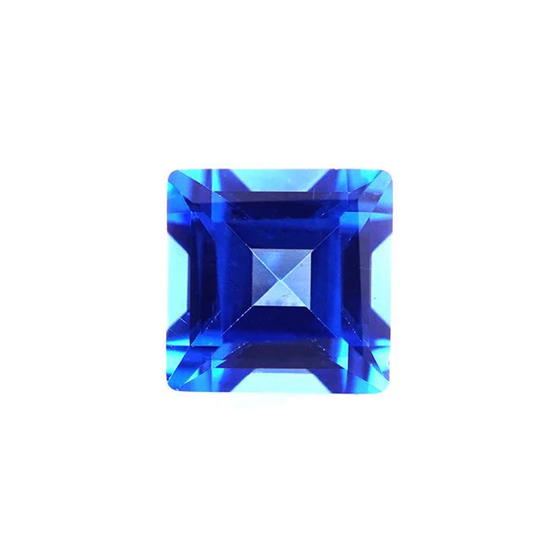 Square Step Cut Lab Grown Blue Spinel