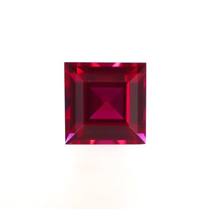 Square Step Cut Lab Grown Ruby