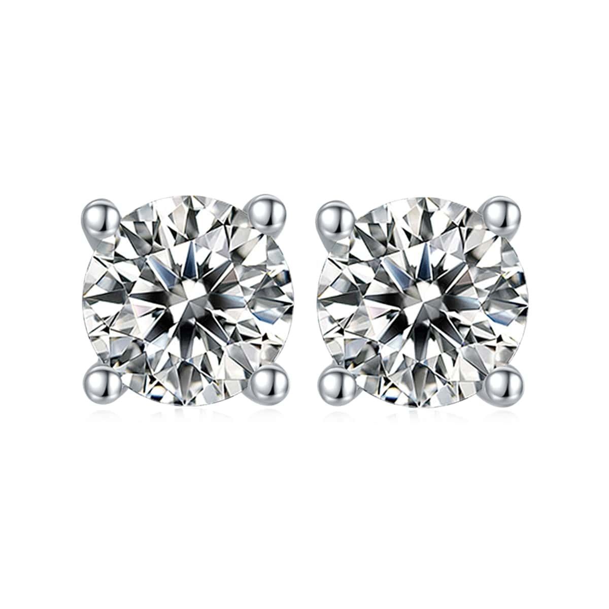 Round cut solitaire Moissanite earrings stud
