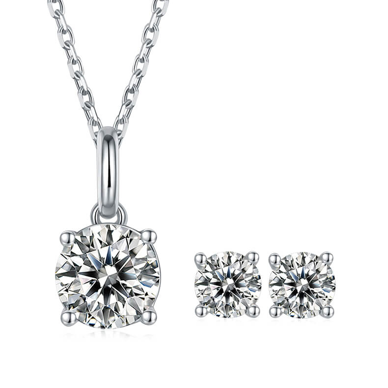 Round cut solitaire Moissanite pendant necklace