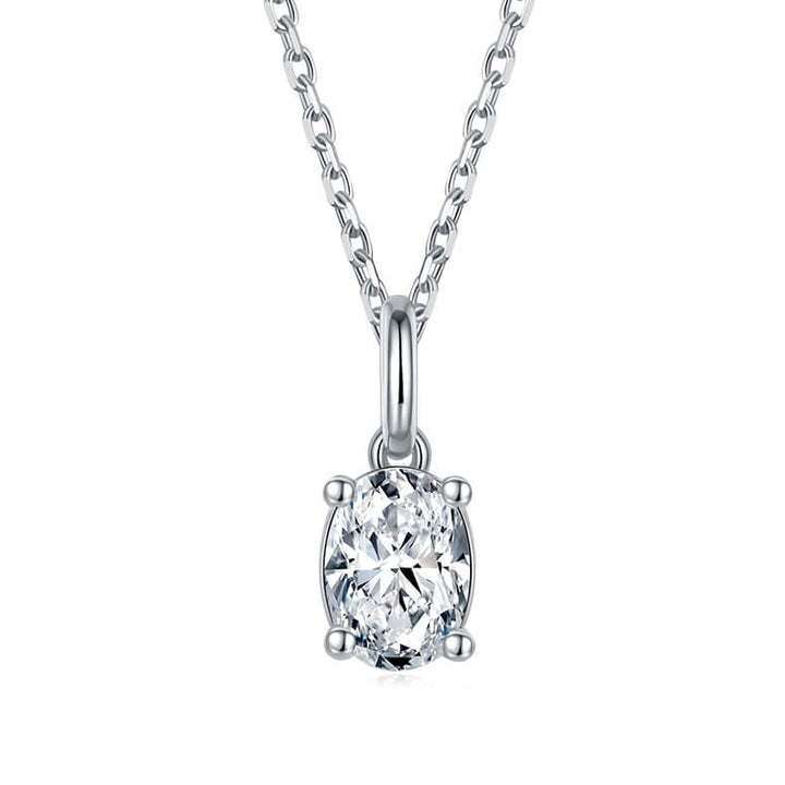 Oval cut solitaire Moissanite pendant necklace