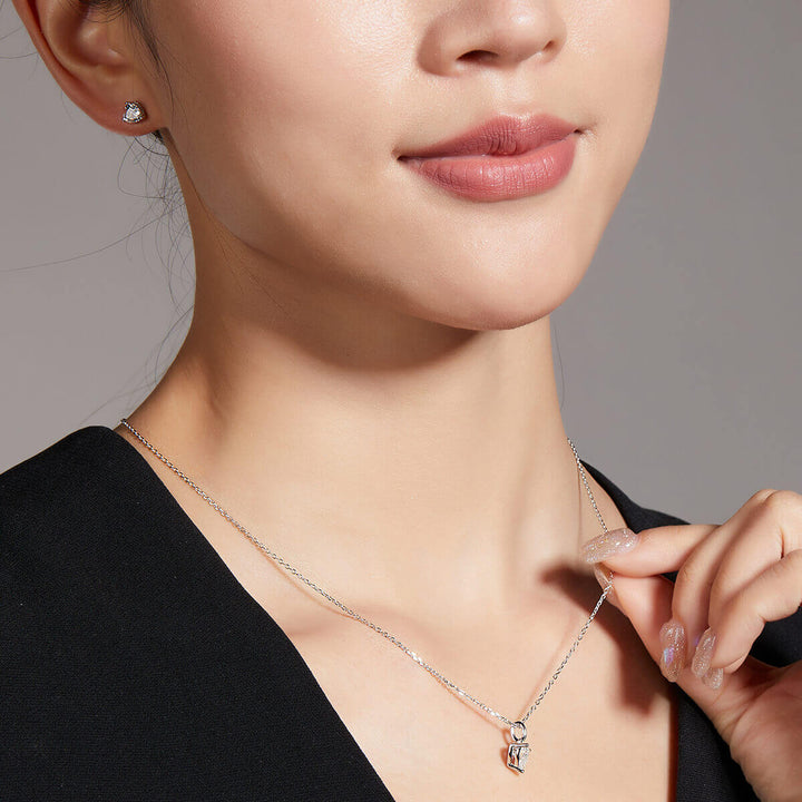 Heart cut solitaire Moissanite earrings stud