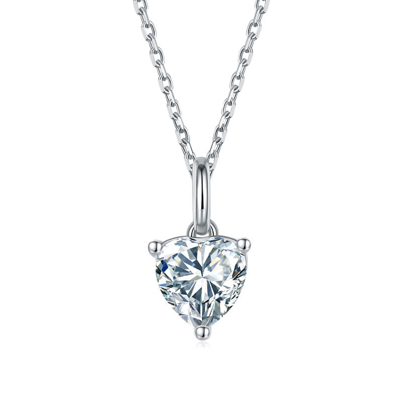 Heart cut solitaire Moissanite pendant necklace