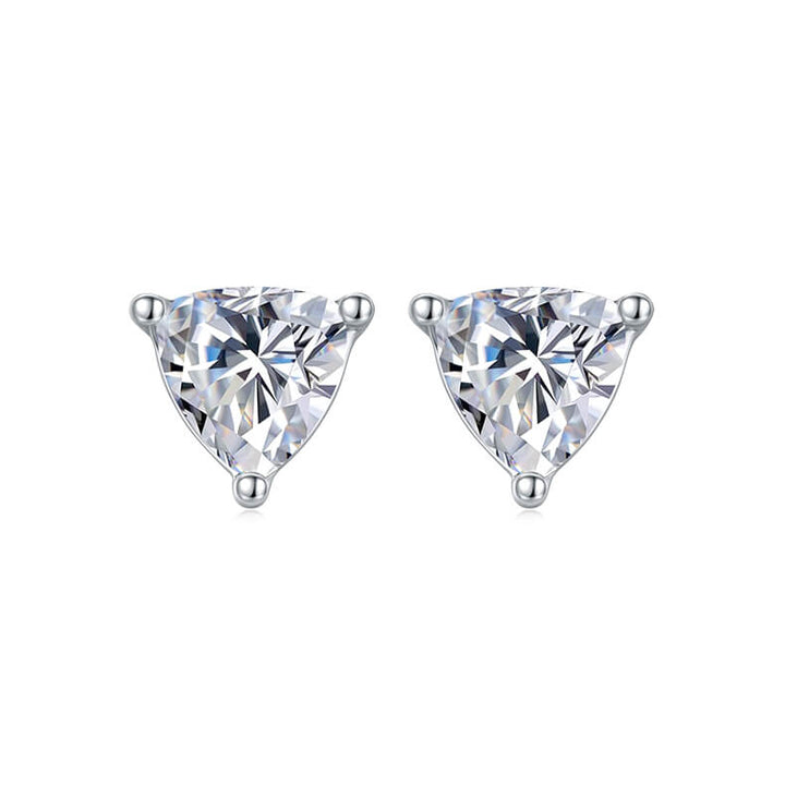 Trillion cut solitaire Moissanite earrings stud