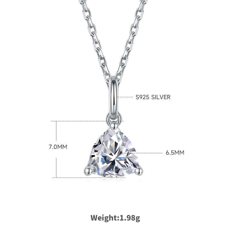 Trillion cut solitaire Moissanite pendant necklace