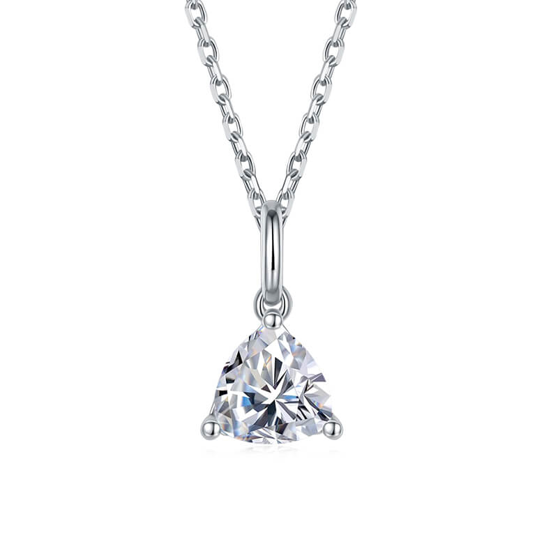Trillion cut solitaire Moissanite pendant necklace