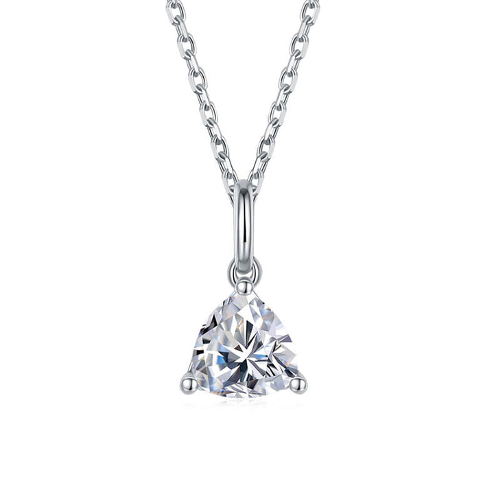Trillion cut solitaire Moissanite pendant necklace