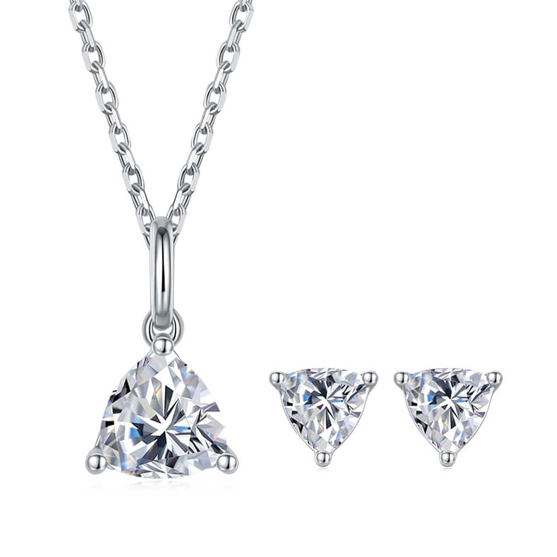 Trillion cut solitaire Moissanite pendant necklace