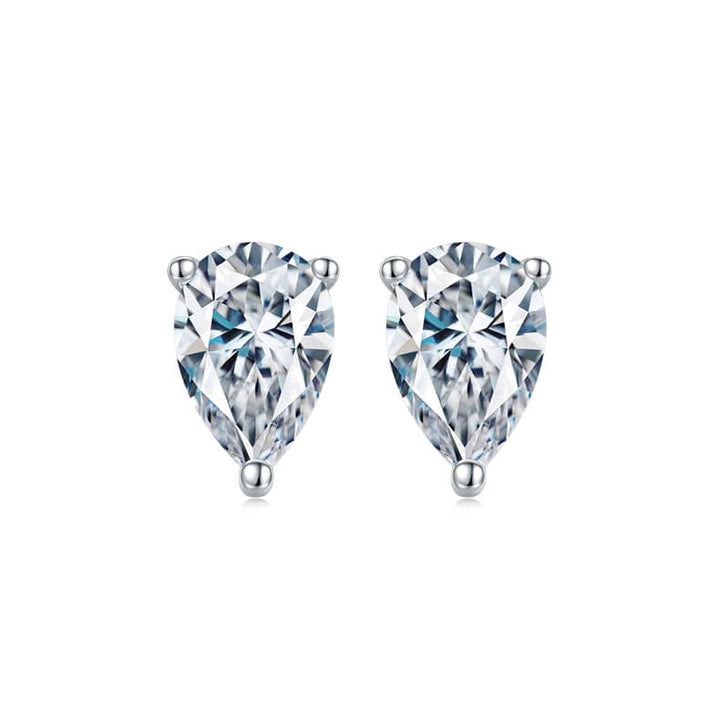Pear cut solitaire Moissanite earrings stud