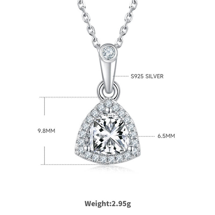 Trillion cut Halo Moissanite pendant necklace