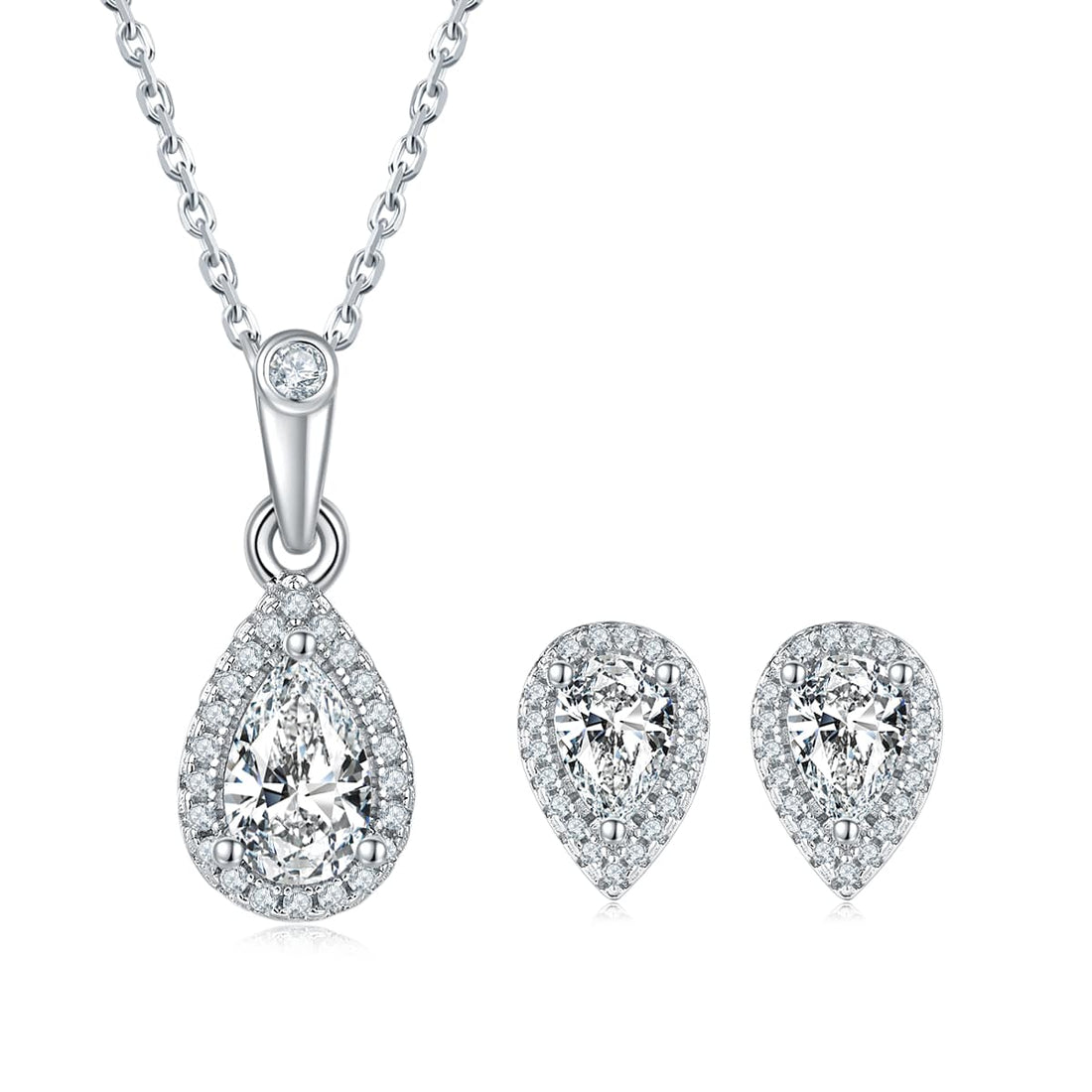 Pear cut Halo Moissanite earrings stud