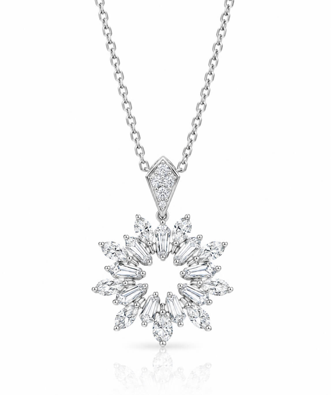 Tiberium Snowflake lab grown diamond necklace