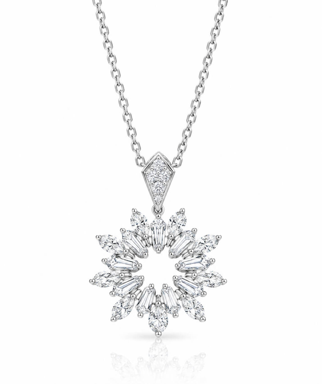 Tiberium Snowflake lab grown diamond necklace
