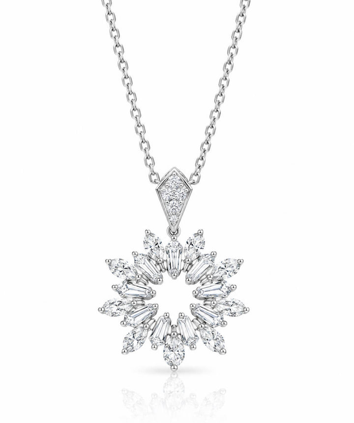 Tiberium Snowflake lab grown diamond necklace