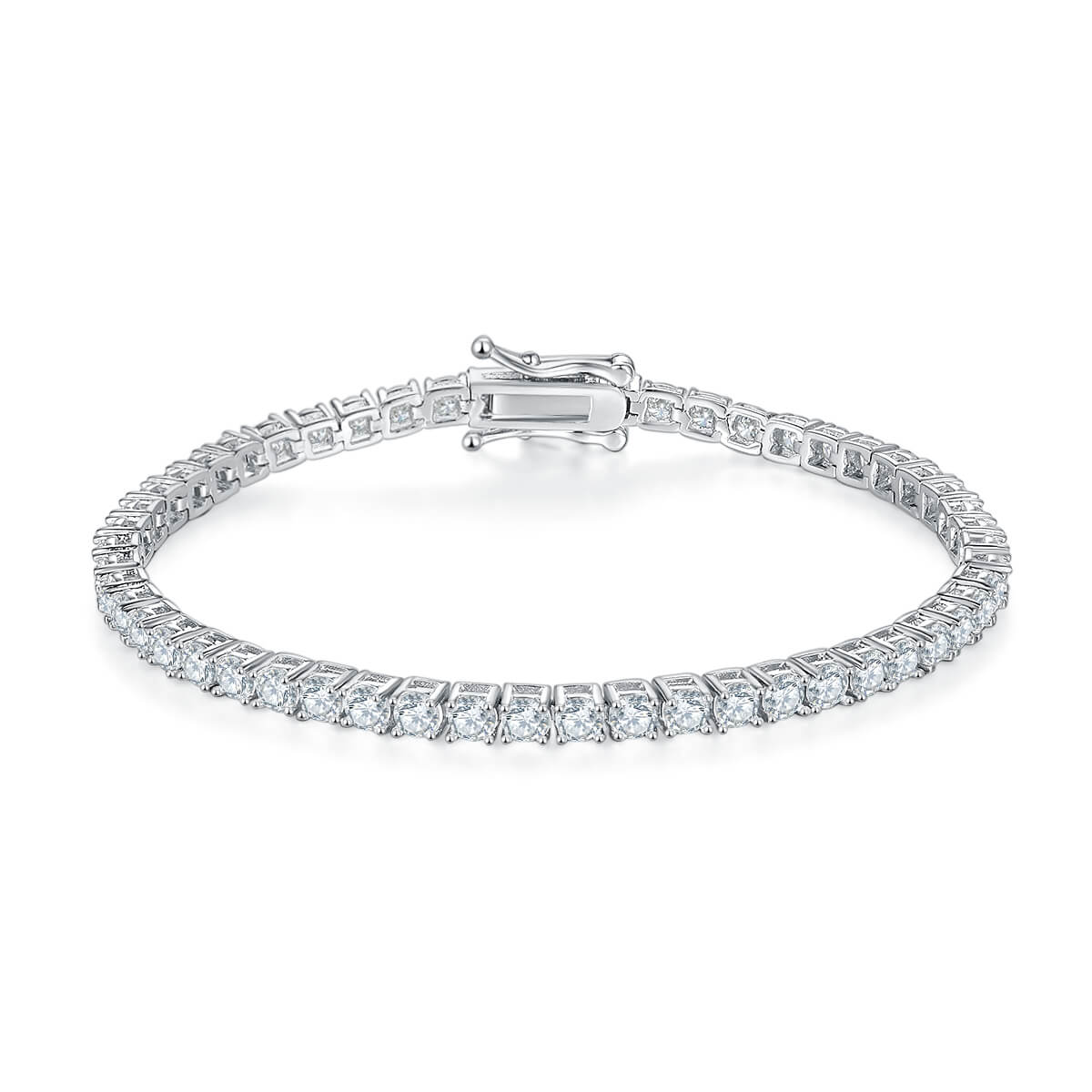 Classic 4 prongs round cut Moissanite tennis bracelet