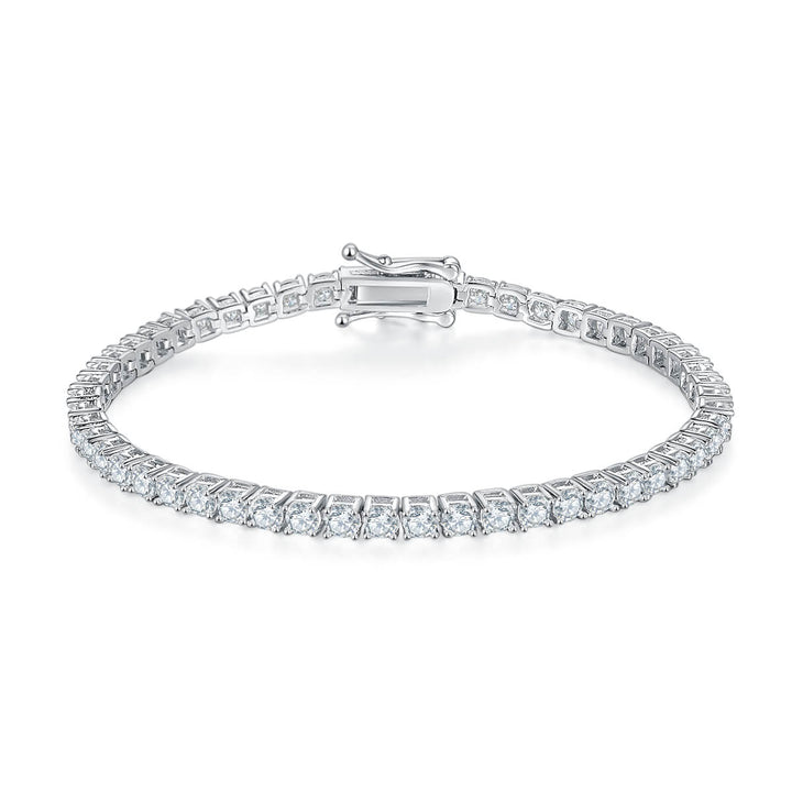Classic 4 prongs round cut Moissanite tennis bracelet