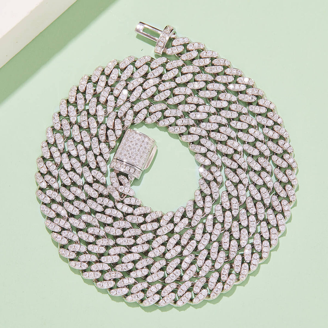 6mm width Moissanite Cuban link chain necklace