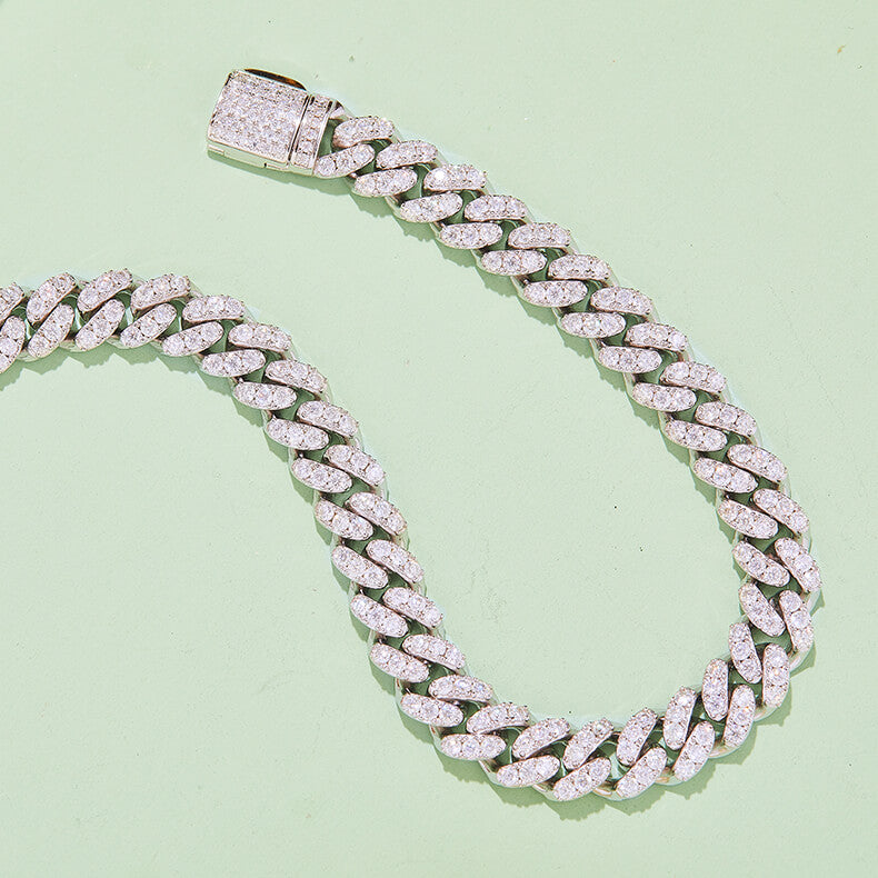 6mm width Moissanite Cuban link chain necklace