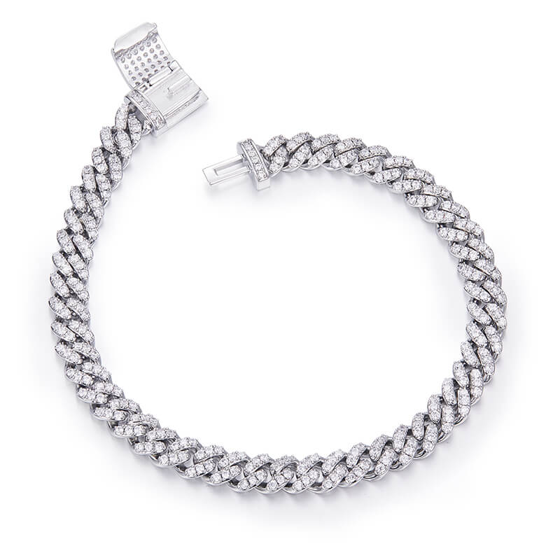 6mm width Moissanite Cuban link bracelet
