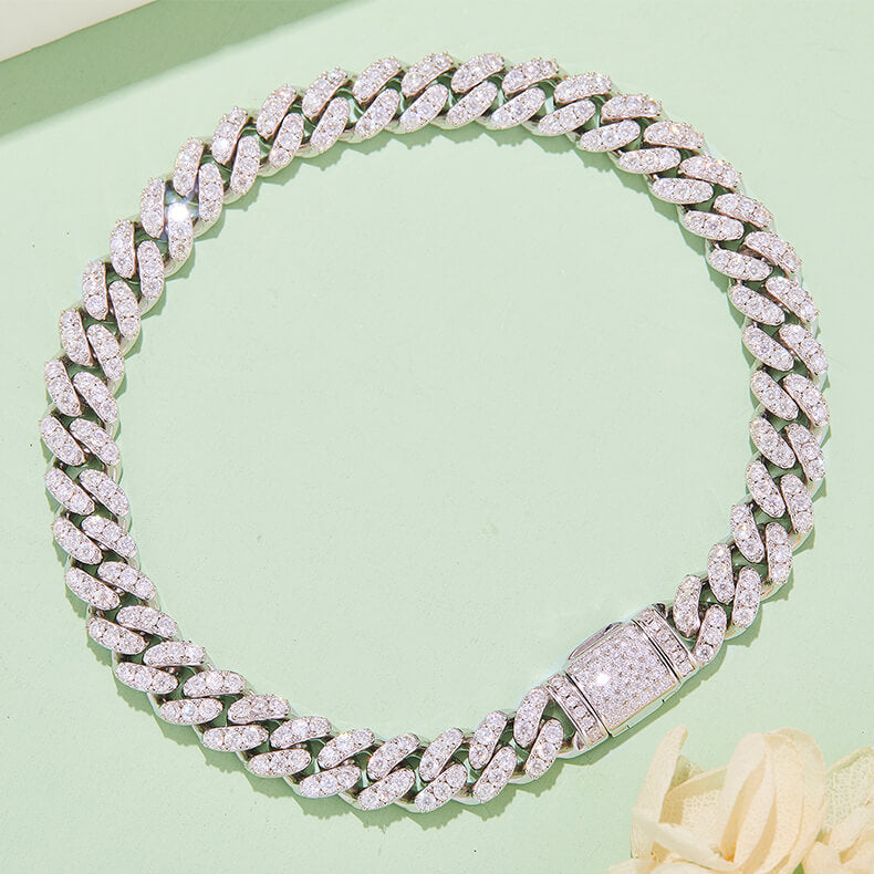6mm width Moissanite Cuban link bracelet