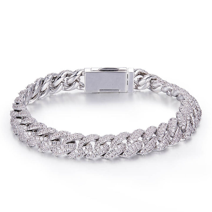 10mm width Moissanite Cuban link bracelet