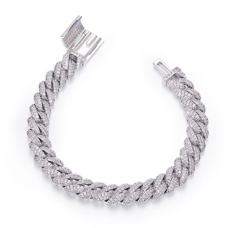 10mm width Moissanite Cuban link bracelet