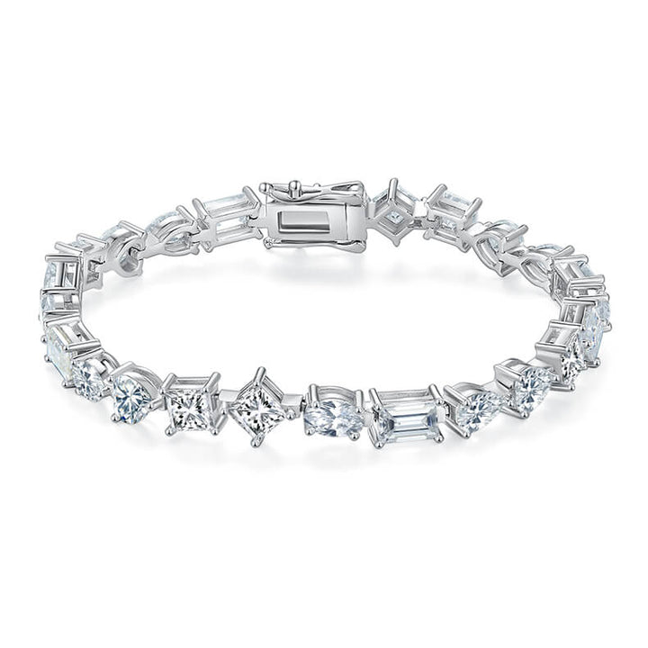 Fancy cuts Moissanite tennis bracelet