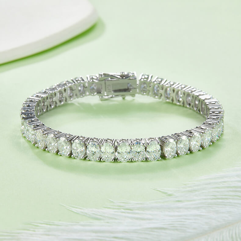 Oval cut Moissanite tennis bracelet