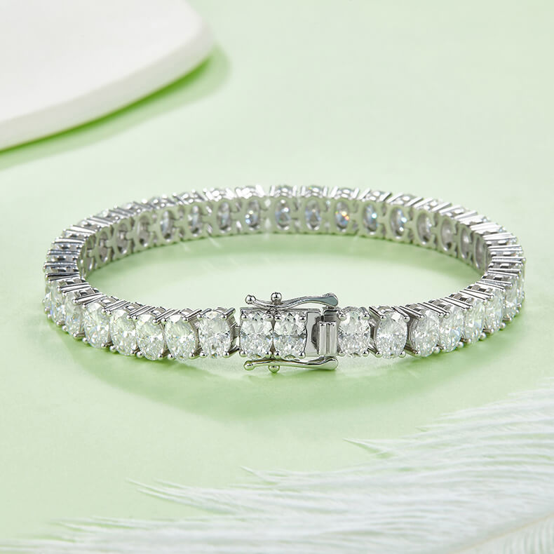Oval cut Moissanite tennis bracelet