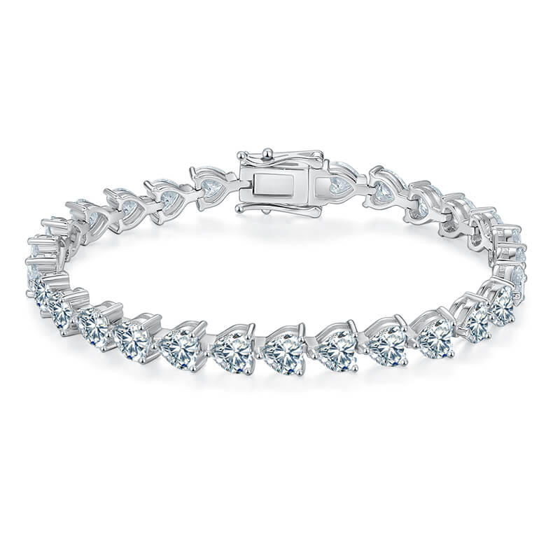 Heart cut Moissanite tennis bracelet