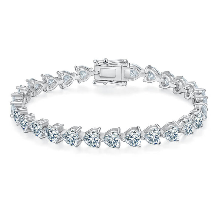 Heart cut Moissanite tennis bracelet