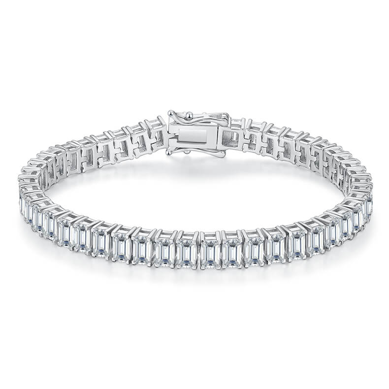Emerald cut Moissanite tennis bracelet
