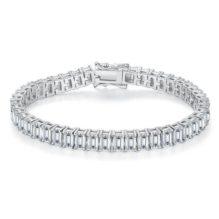 Emerald cut Moissanite tennis bracelet
