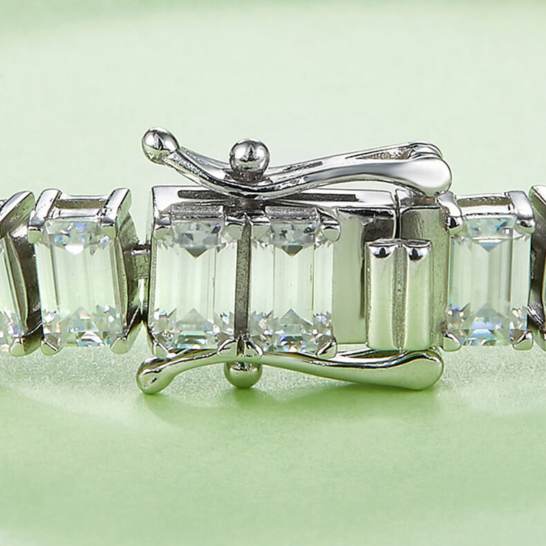 Emerald cut Moissanite tennis bracelet