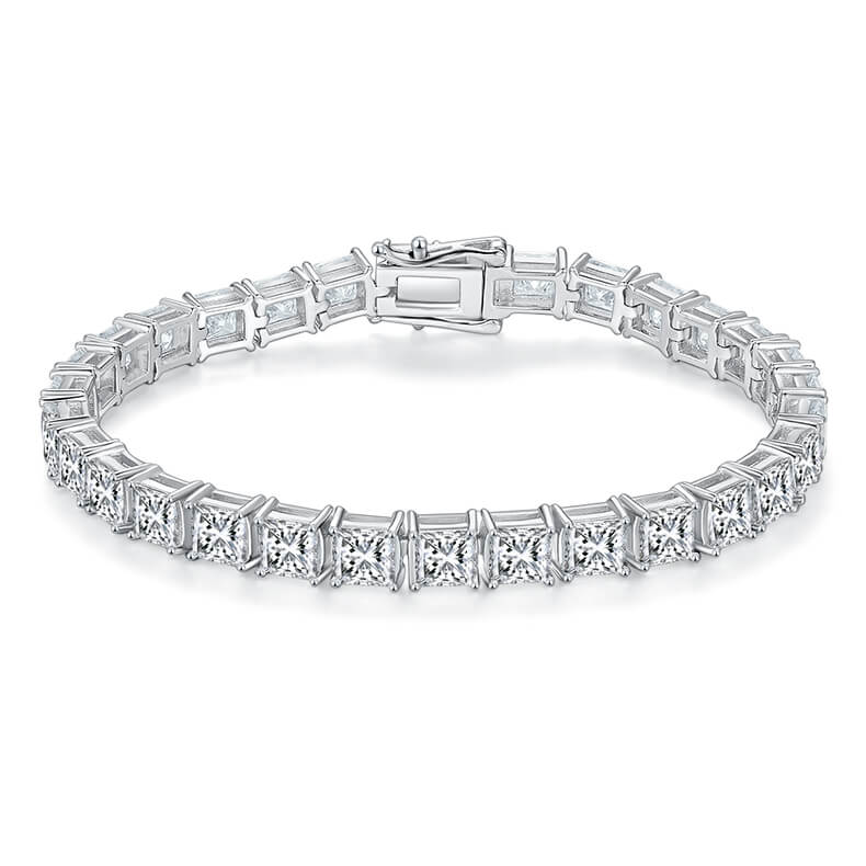 Princess cut Moissanite tennis bracelet