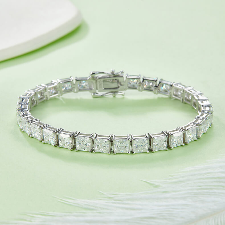 Princess cut Moissanite tennis bracelet