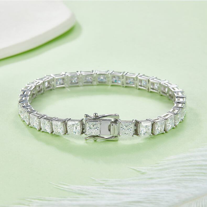 Princess cut Moissanite tennis bracelet