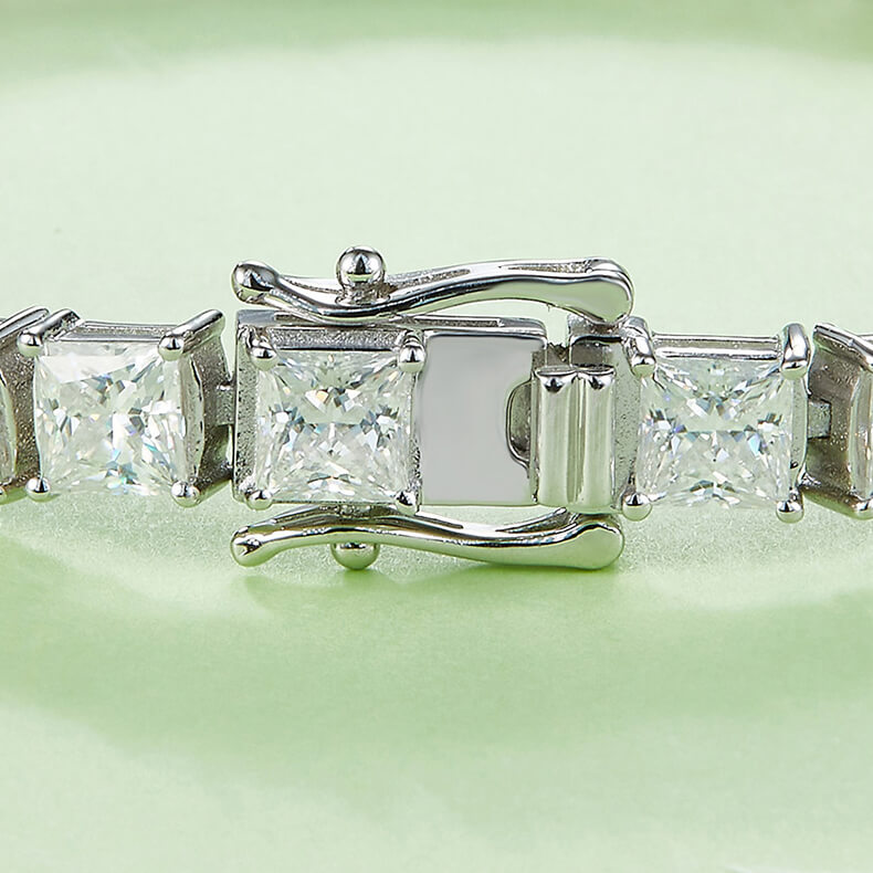 Princess cut Moissanite tennis bracelet