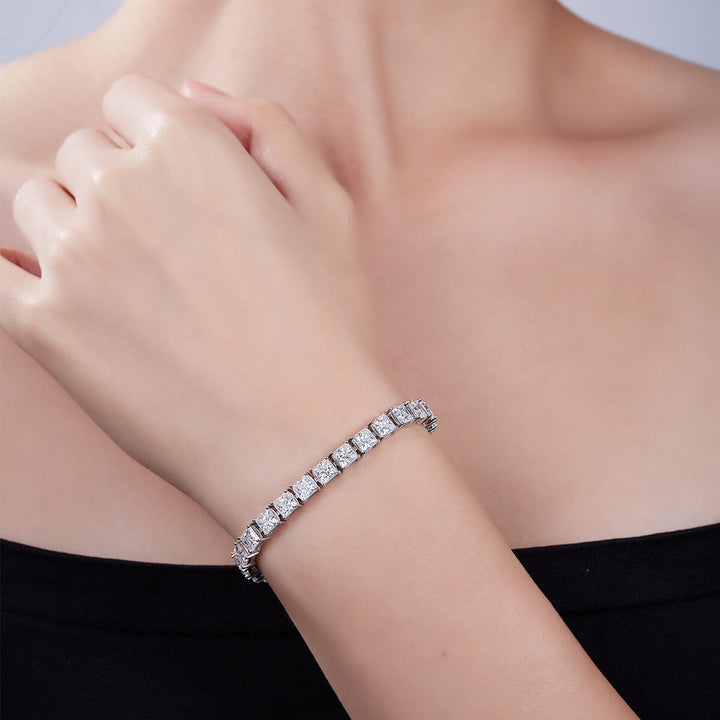 Princess cut Moissanite tennis bracelet