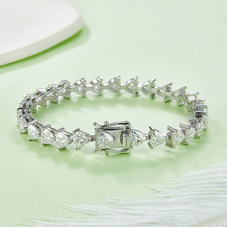Trillion cut Moissanite tennis bracelet